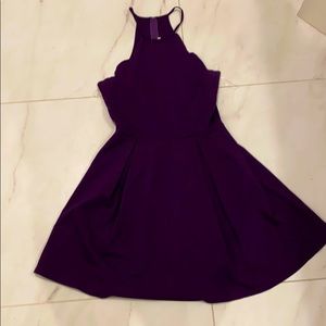Purple high neck dress